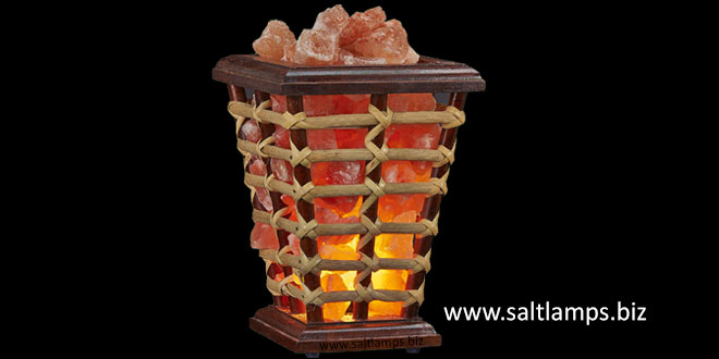 Wooden Basket Salt Lamp